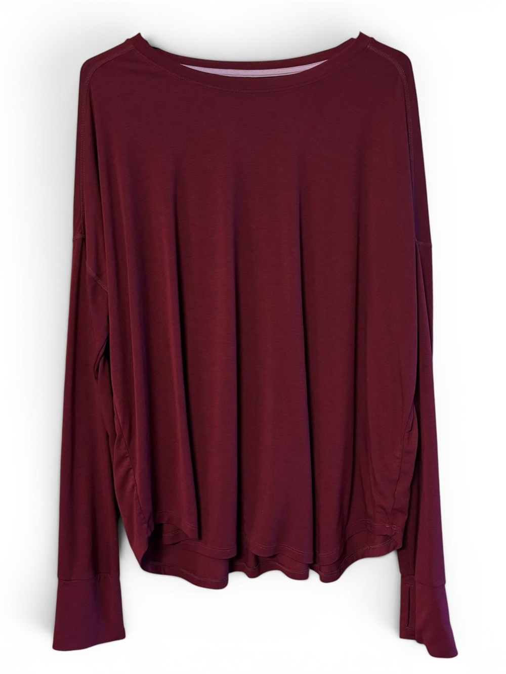 Champion Oversized Long Sleeve Top Burgundy XXL Athleisure Thumbholes